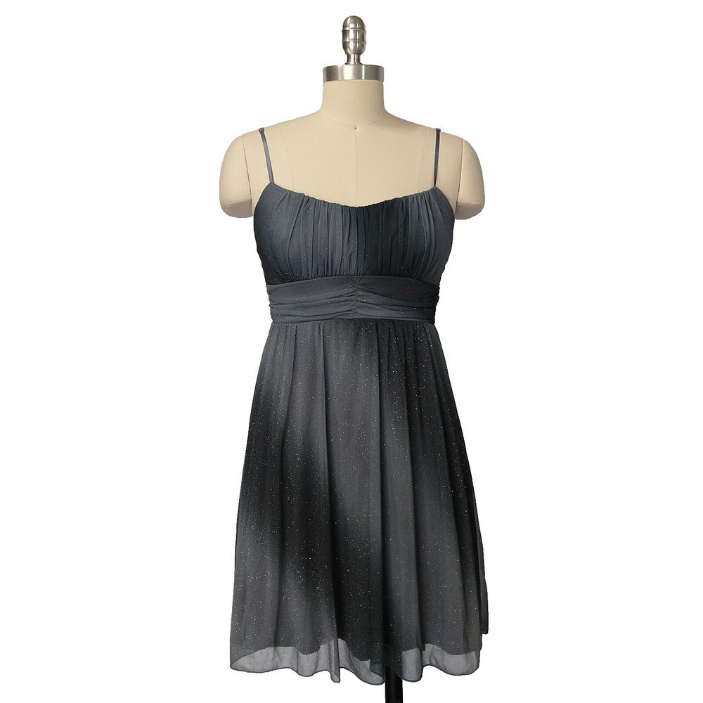 Ruby Rox Vintage Y2K Fit & Flare Dress Size M Gray Silver Metallic Whimsygoth
